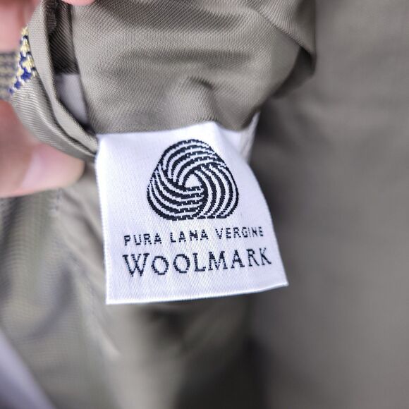 Canali Wool Blazer Mens Brown Houndstooth Italian 2 Button Single Breasted - Picture 14 of 15